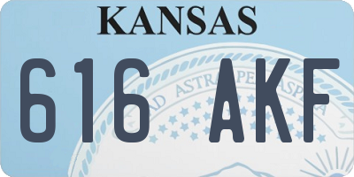 KS license plate 616AKF