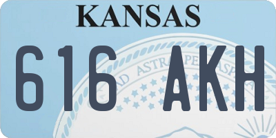 KS license plate 616AKH