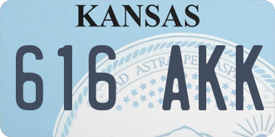 KS license plate 616AKK