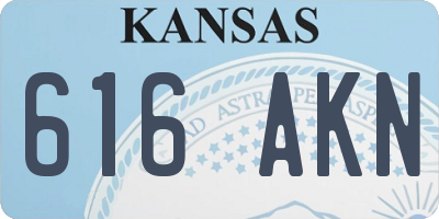 KS license plate 616AKN