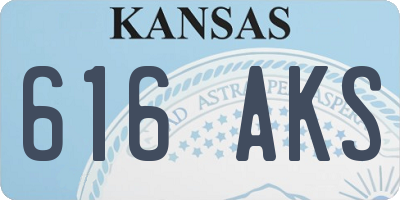 KS license plate 616AKS
