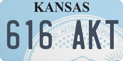 KS license plate 616AKT