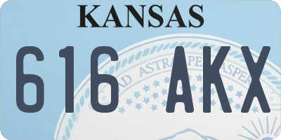 KS license plate 616AKX