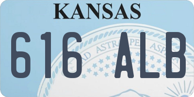 KS license plate 616ALB