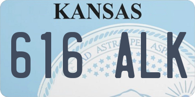 KS license plate 616ALK