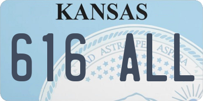KS license plate 616ALL