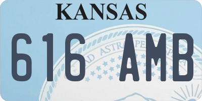 KS license plate 616AMB
