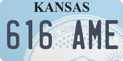 KS license plate 616AME