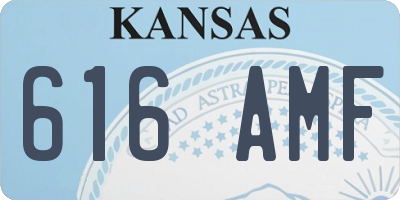 KS license plate 616AMF