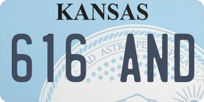 KS license plate 616AND