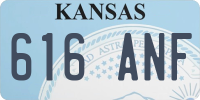 KS license plate 616ANF
