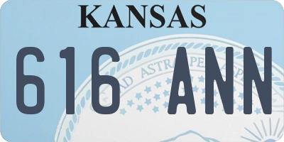 KS license plate 616ANN