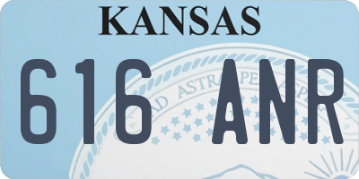 KS license plate 616ANR