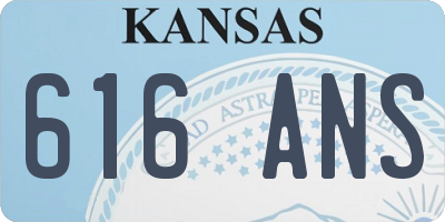 KS license plate 616ANS