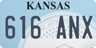 KS license plate 616ANX