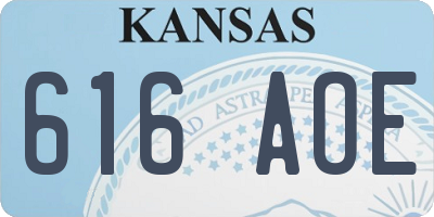 KS license plate 616AOE