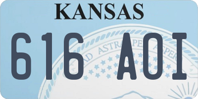 KS license plate 616AOI