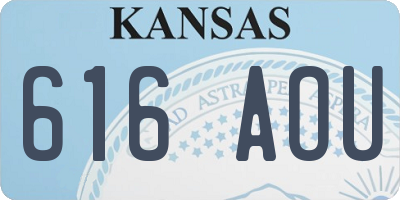 KS license plate 616AOU