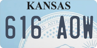 KS license plate 616AOW