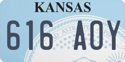 KS license plate 616AOY