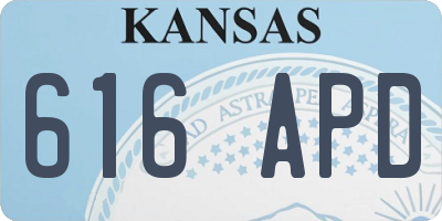 KS license plate 616APD