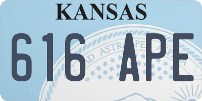 KS license plate 616APE