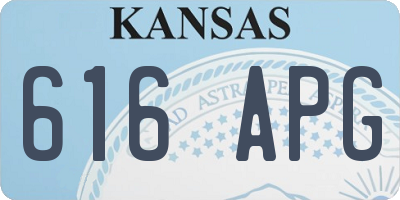 KS license plate 616APG