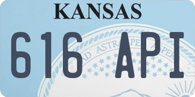 KS license plate 616API