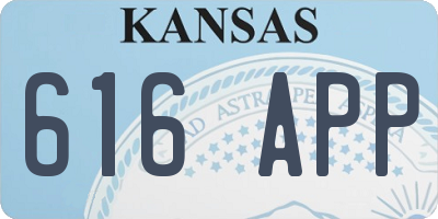 KS license plate 616APP