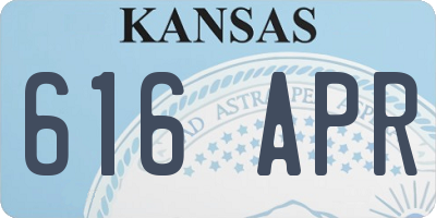 KS license plate 616APR