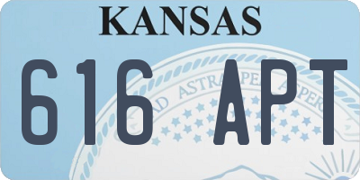 KS license plate 616APT
