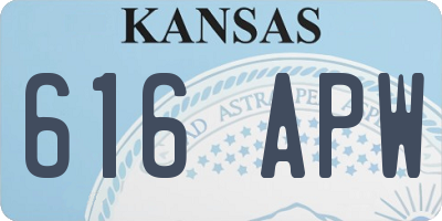 KS license plate 616APW