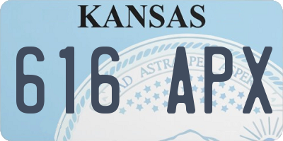 KS license plate 616APX