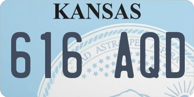 KS license plate 616AQD