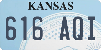 KS license plate 616AQI