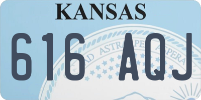 KS license plate 616AQJ