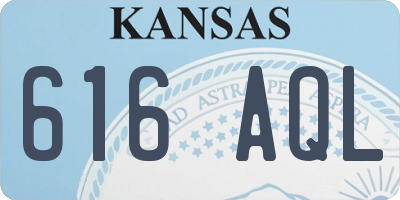 KS license plate 616AQL