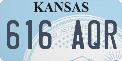 KS license plate 616AQR