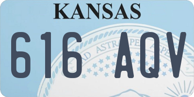 KS license plate 616AQV