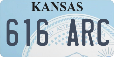 KS license plate 616ARC
