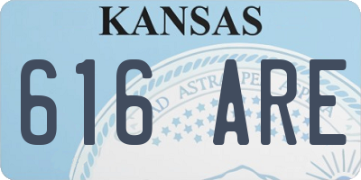 KS license plate 616ARE