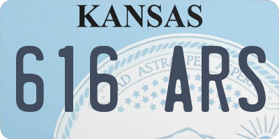 KS license plate 616ARS