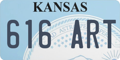 KS license plate 616ART