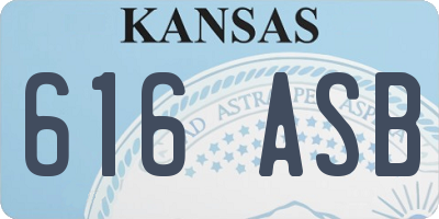 KS license plate 616ASB