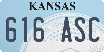 KS license plate 616ASC