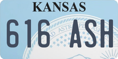 KS license plate 616ASH