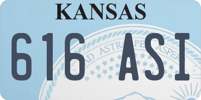KS license plate 616ASI