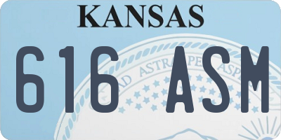 KS license plate 616ASM
