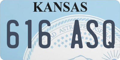 KS license plate 616ASQ