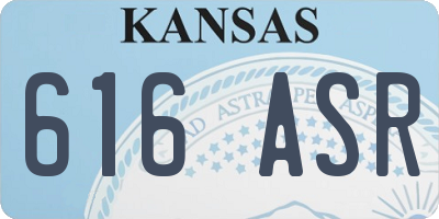 KS license plate 616ASR